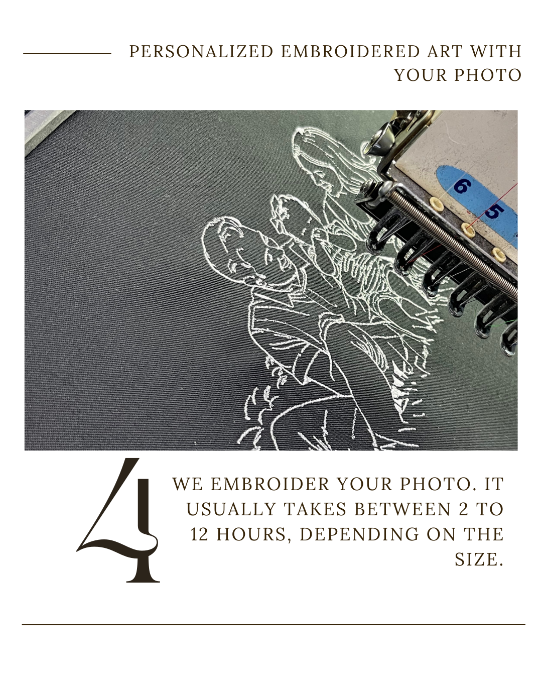Custom Embroidered Sweatshirt Family Couple Art Outline from Your Photo