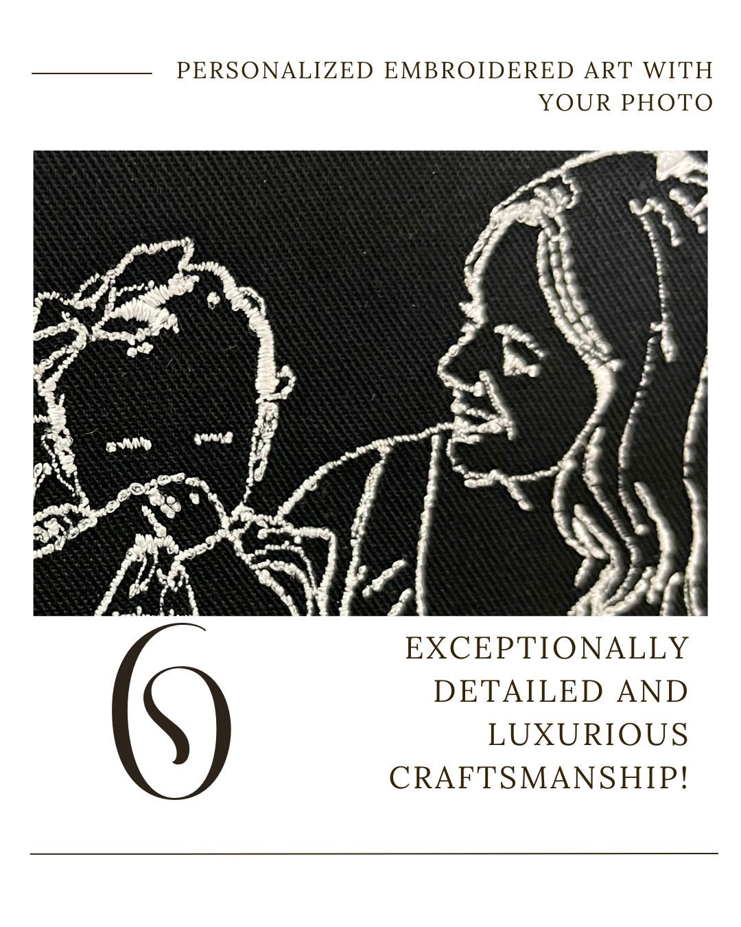 Custom Embroidered Sweatshirt Family Couple Art Outline from Your Photo