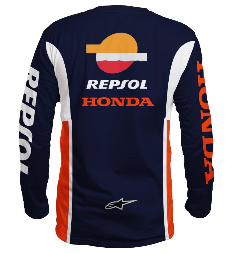 3D Long Sleeve Honda Moto Jersey #4080