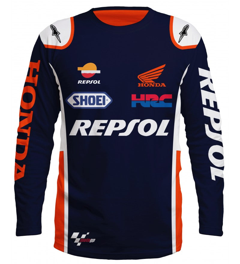 3D Long Sleeve Honda Moto Jersey #4080