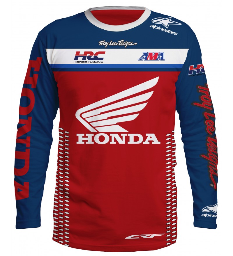 3D Long Sleeve Honda Moto Jersey #4083