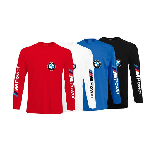 4 Colors BMW MPower Long Sleeve Blouses T-shirt Cotton