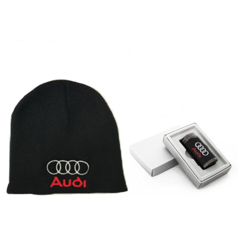 Audi embroidered winter hat and lighter