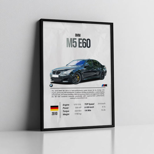 BMW M5 E60 Poster Posters Wall Art