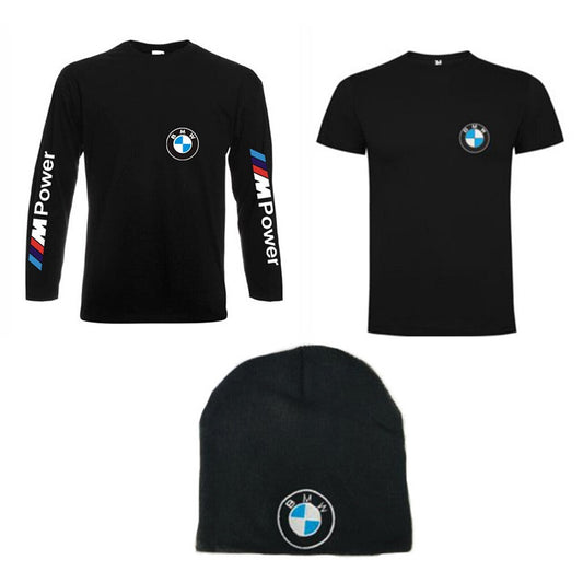 BMW MPower Cotton Long Sleeve Blouse, T-Shirt and Embroidered Winter Hat