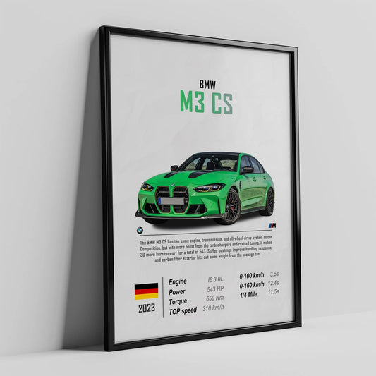 Bmw M3 G80 Cs Poster Posters Wall Art