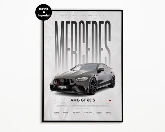 Brabus Mercedes AMG GT 63 S Posters Wall Art