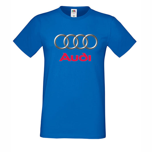 Cotton T-shirt with a large Audi logo on the chest