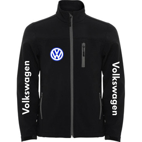 Set of softshell jacket, t-shirt and winter hat with Volkswagen embroidery