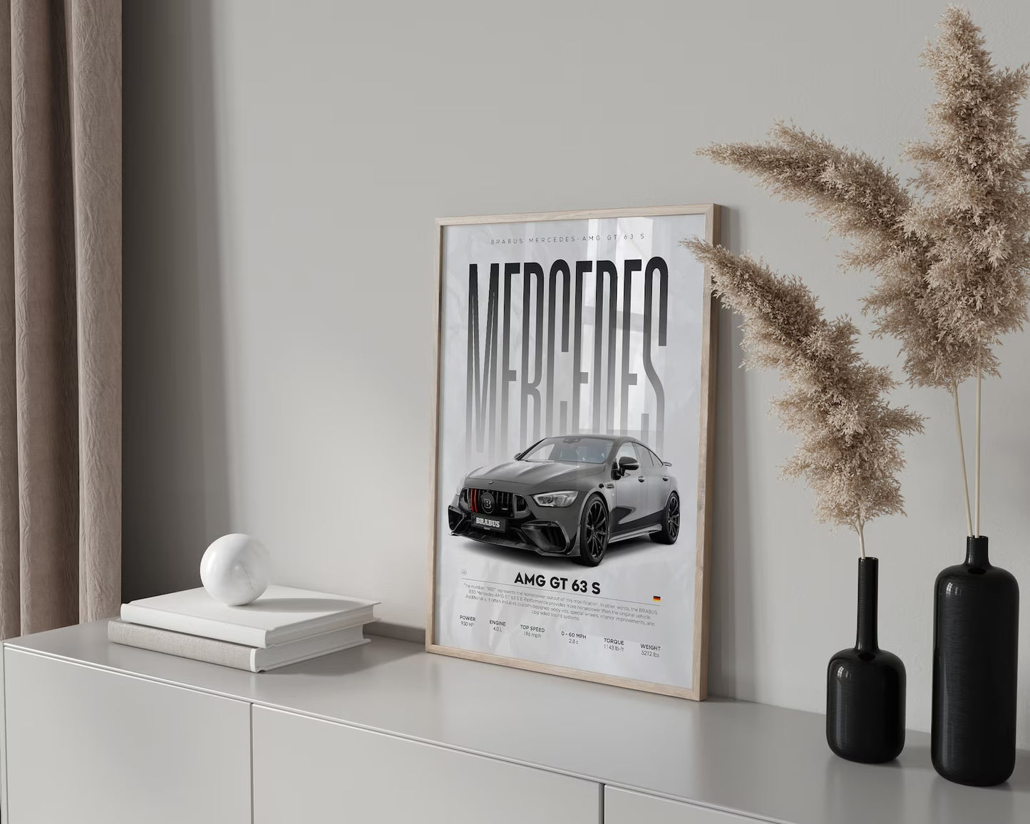 Brabus Mercedes AMG GT 63 S Posters Wall Art