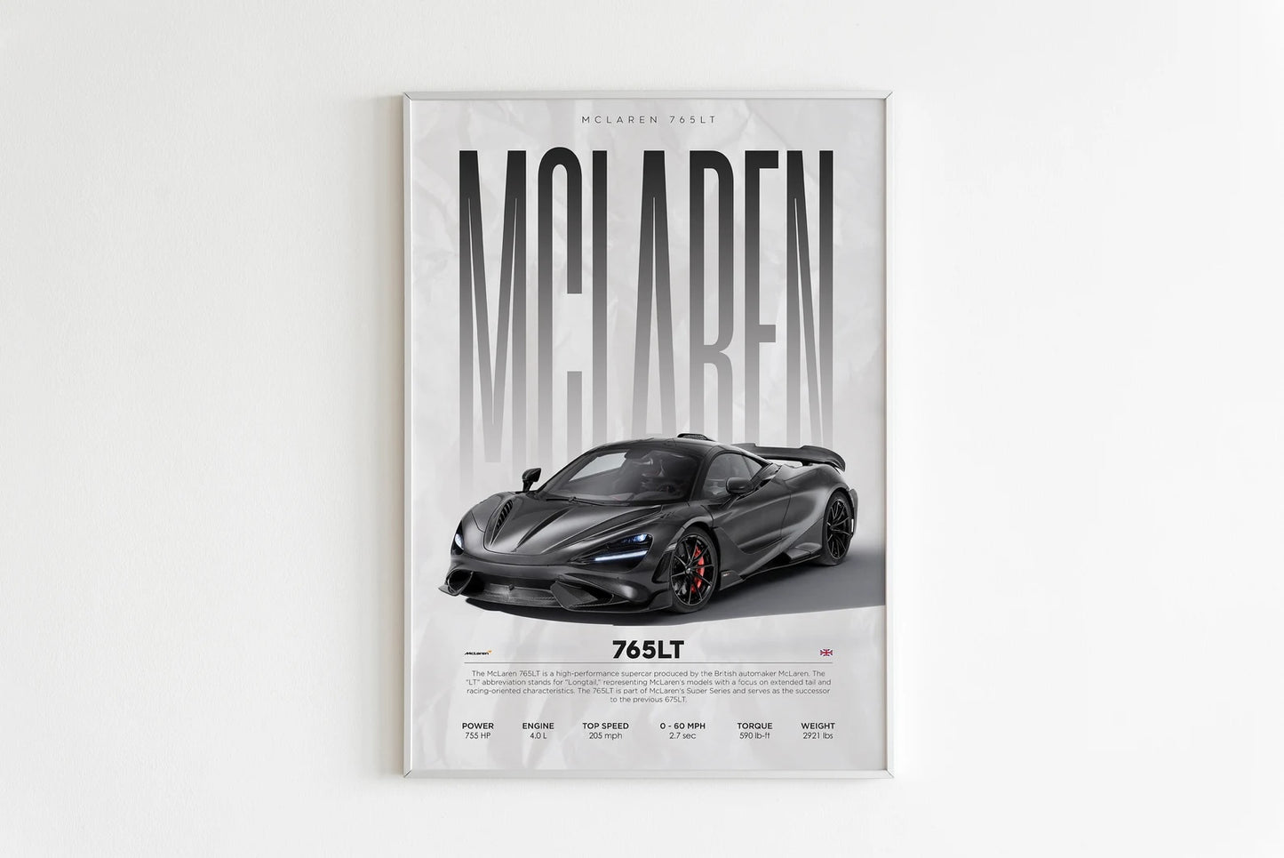 McLaren 765LT Posters Wall Art